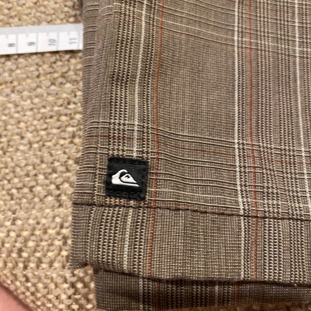 Quicksilver Mens Brown Plaid Bermuda Board Shorts Siz… Gem